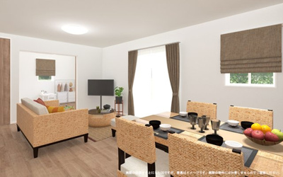 【完成予想図】 | 【LDK　イメージパース】
※画像は設計図面を基に作成したイメージです。