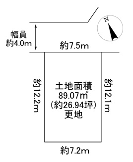 【土地図】 | 川西市西多田2丁目17の15　建築条件無土地