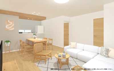 【完成予想図】 | 【LDK　イメージパース】
※画像は設計図面を基に作成したイメージです。