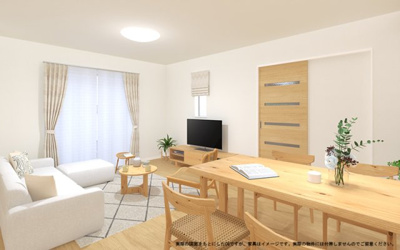 【完成予想図】 | 【LDK　イメージパース】
※画像は設計図面を基に作成したイメージです。