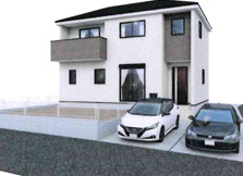 富士市石坂　第1期　全3棟　3号棟　新築分譲の外観パース|3号棟外観パース