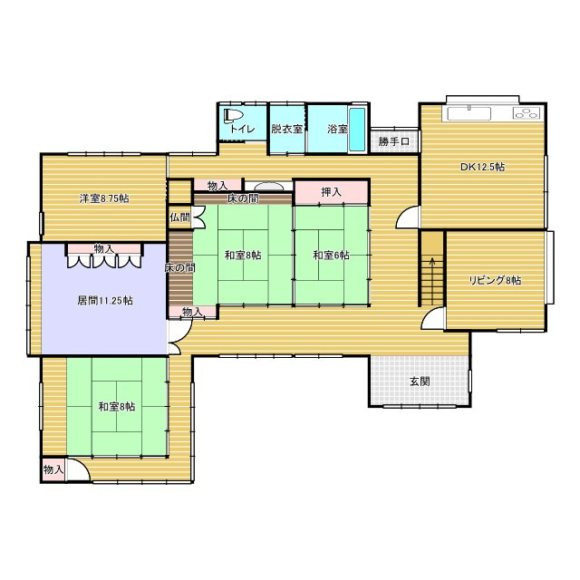 大字岩田　一戸建借家の間取り