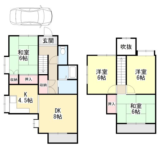 大和郡山市白土町戸建の間取り