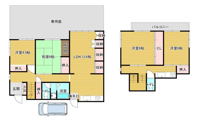 南青葉台貸家の間取り