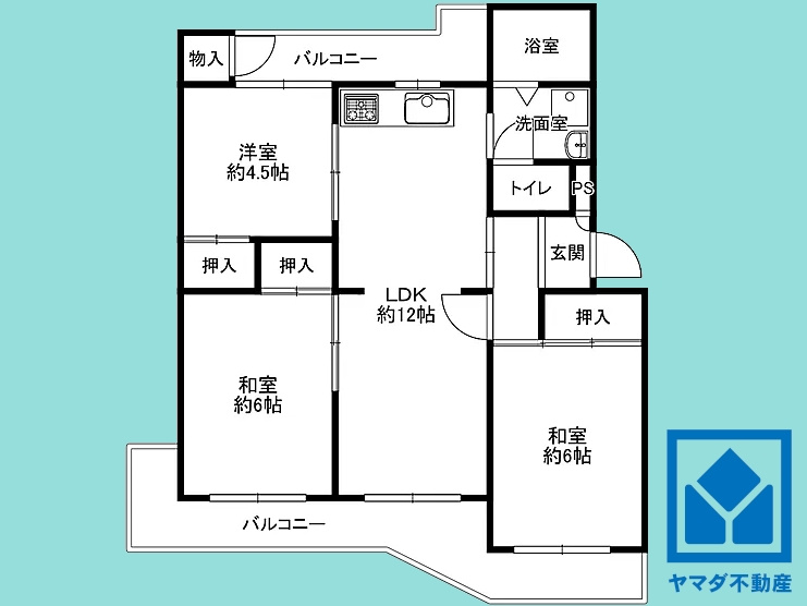 男山団地Ｅ９棟の間取り