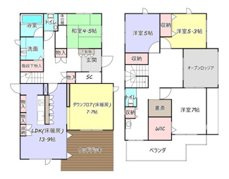 【間取り】 | 港ヶ丘戸建 | ※図面と現況が異なった場合は、現況を優先と致します。