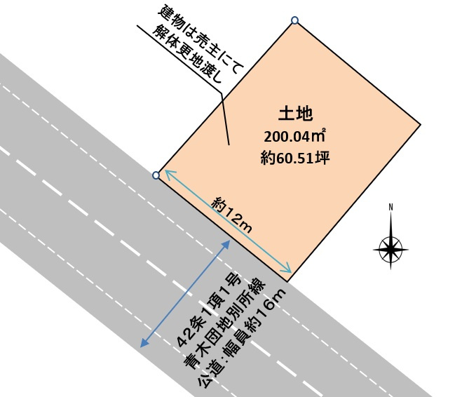 ■□永江売土地□■の区画図|売主による解体更地渡しになります。