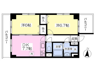 ◆４７．８５平米・２ＤＫ◆