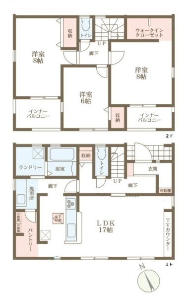 リーブルガーデン三輪 ２号棟 ／新築一戸建の間取り