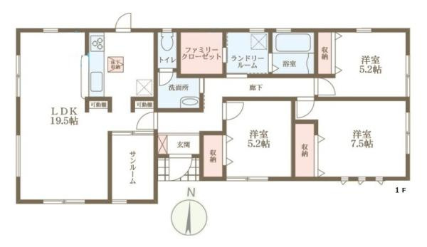 リーブルガーデン法蓮町 ２号棟 ／新築一戸建の間取り