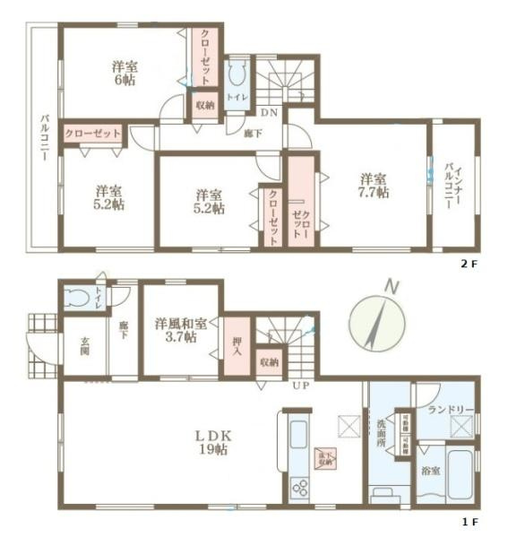 リーブルガーデン龍田 １号棟 ／新築一戸建の間取り