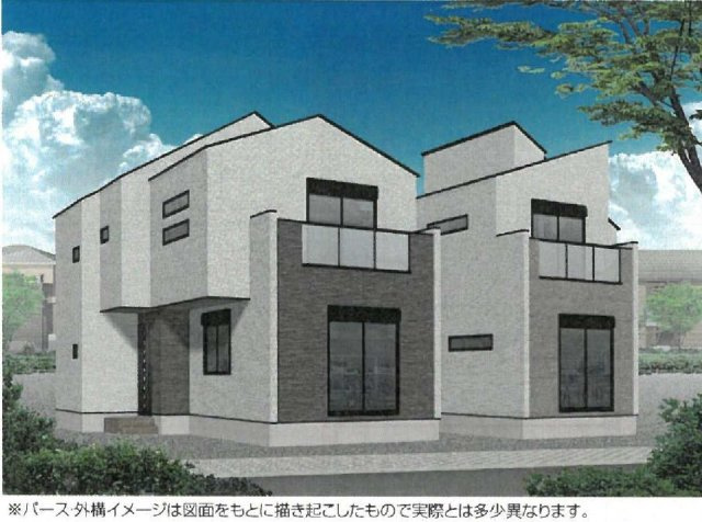 【横浜市保土ケ谷区桜ケ丘1丁目39-31全2棟新築戸建て】★仲介手数料無料★（桜台小学校・岩崎中学校）の外観パース