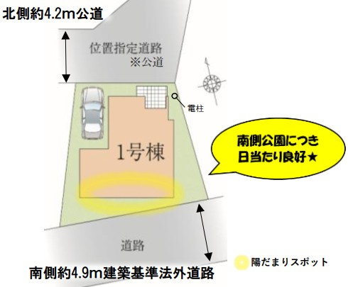 川越市砂1期全1棟　新築戸建の区画図