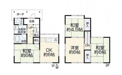 売中古戸建　中央区萩丘三丁目の間取り
