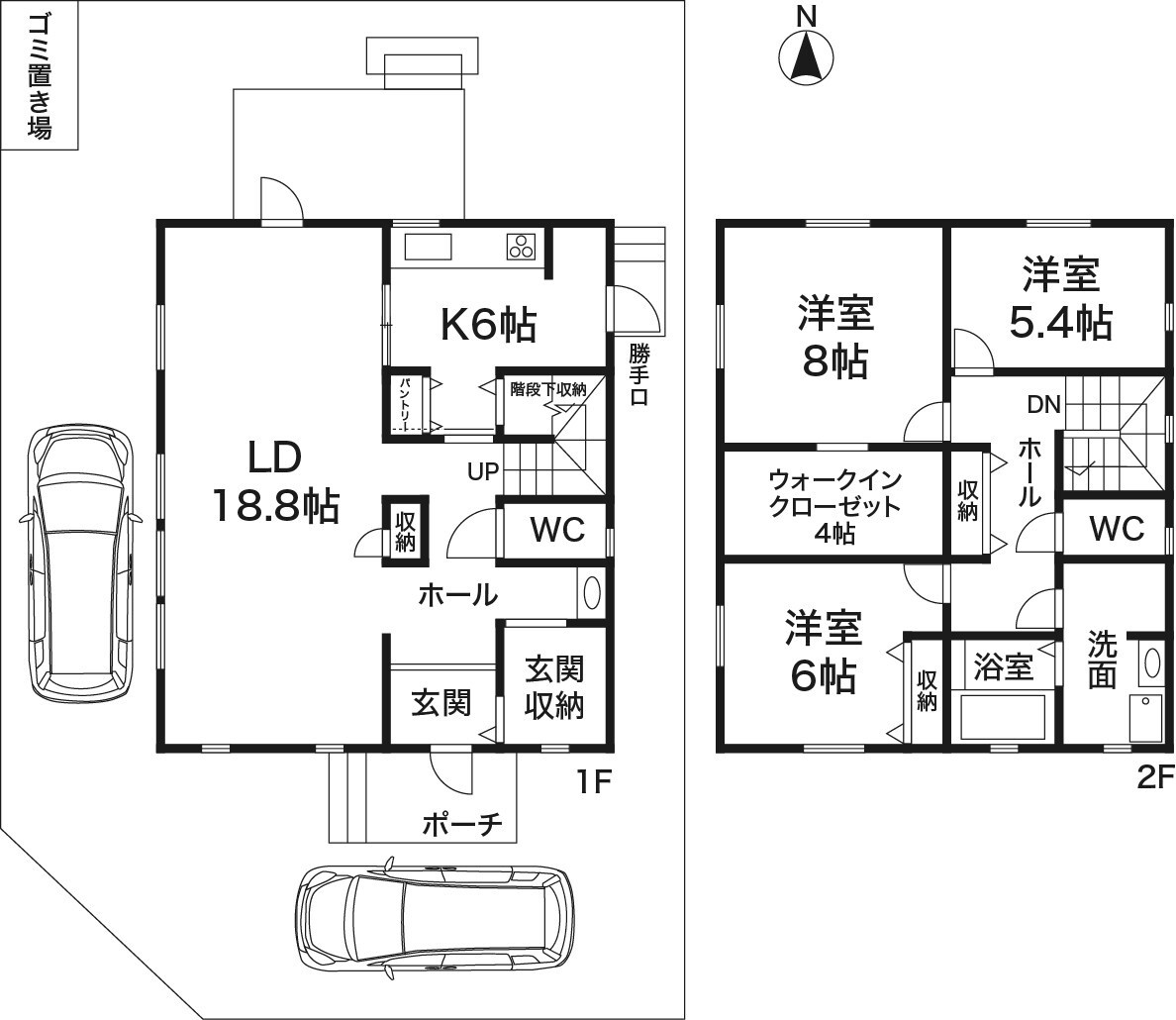 舞多聞西　中古一戸建ての間取り