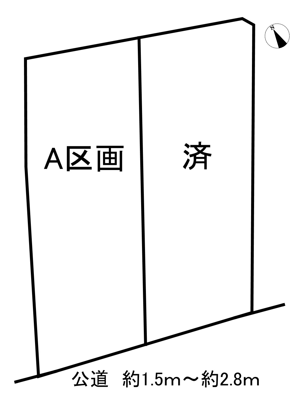 知多郡東浦町大字藤江字上廻間　全2区画　A区画の区画図|全2区画分譲地☆