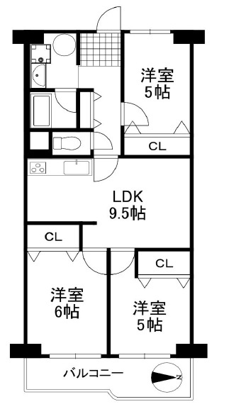 武庫川ニュースカイハイツの間取り