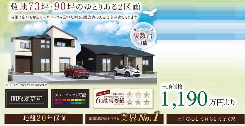 売地　深谷市天神町9-16（全2区画）の外観パース