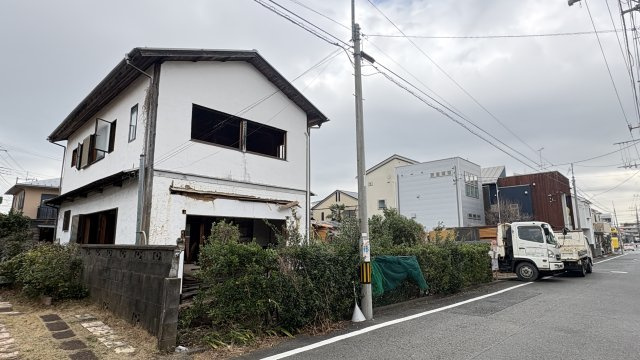矢部２丁目売地　E区画の前面道路含む現地写真