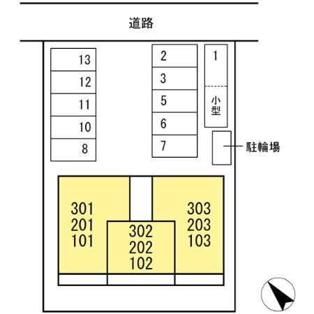 D-avance六名新町の区画図