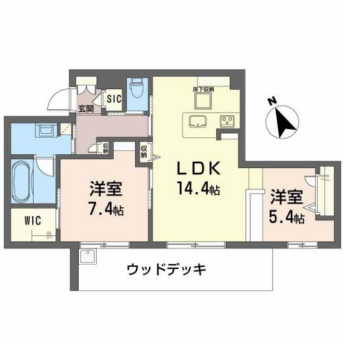 福岡市中央区笹丘３丁目の賃貸マンションの間取り|ＧＲＡＮＤ ＢＬＥＵ ＤＥ ＳＡＳＡＯＫＡ ＊＊ A0102号-16