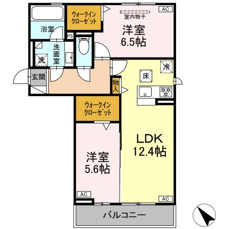 D-avance六名新町の間取り