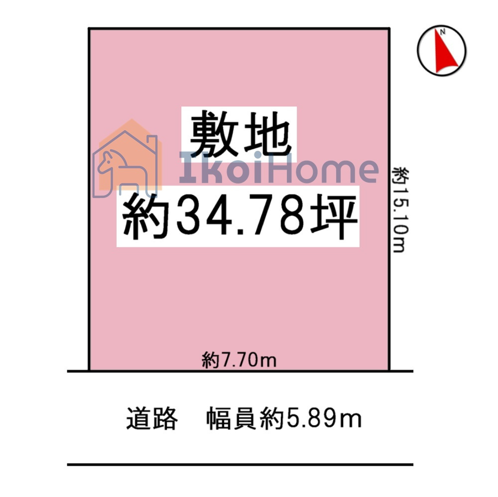 明石市松が丘5丁目　全2区画　西側　2号地　土地の土地図|建築しやすい整形地♪敷地面積約35坪ございます！小中学校・公園も近隣で住環境良好！お子様も安心です！