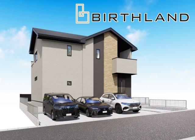 新築戸建・新築建売　郡山市片平町1期　小山田小・第六中の外観パース|【リガーレⅡ】2026年5月完成予定です！同社完成物件ご案内可能です♪