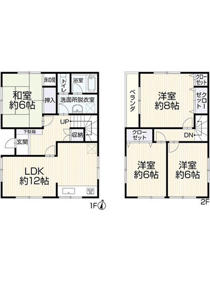 【間取り】 | 豊橋市多米東町3丁目 中古戸建て | 効率的かつ暮らしのことをしっかり考えた間取りです
