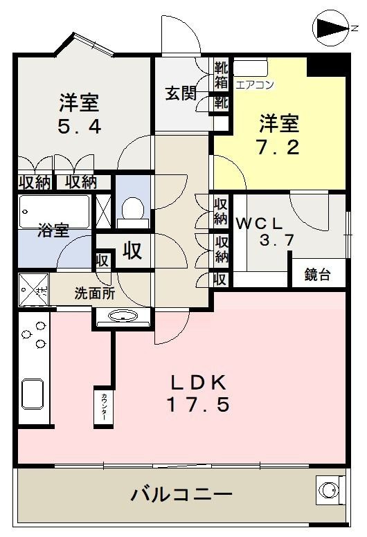 フォレストビュータワー鹿田町壱番館の間取り
