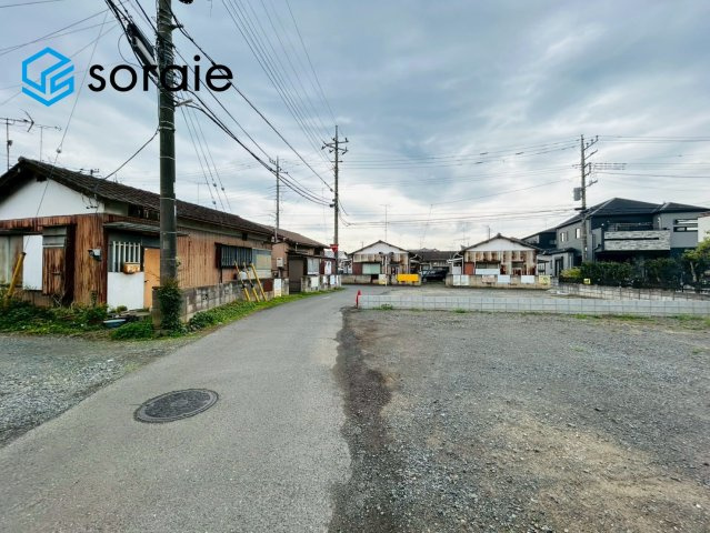 川越市寺尾第18　全4棟　新築戸建　クレイドルガーデンの前面道路含む現地写真|4月10日撮影