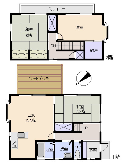 伊東市　大室高原別荘地(シャボテン)の間取り