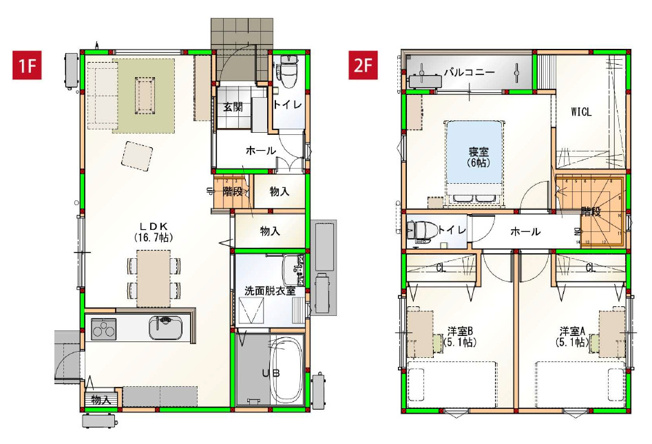 【間取り】 | 八尾市曙川東4丁目 | 角地！2階建て♪【全洋室3LDK＋駐車スペース】エコなZEH仕様！太陽光発電システム5.28kw搭載☆耐震構造☆（耐震等級3相当）オール電化住宅☆広いWICL完備！※同仕様モデルハウスのご内覧可能♪