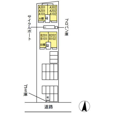 ポルト白石　A棟の区画図