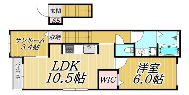 クラージュ宝塚の間取り