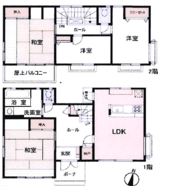 川越市大塚２丁目　中古戸建の間取り