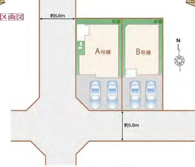 【仲介手数料無料】所沢市中新井２１期全２棟Ｂ号棟　所沢の新築なら西武ハウジングの区画図