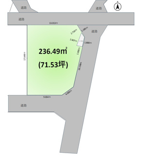 【土地図】 | 【JINSEI】守谷市松ケ丘5丁目　建築条件なしの住宅用地
