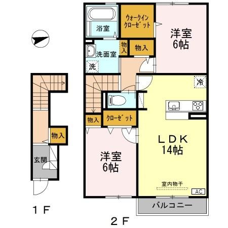 柏崎市田中のアパートの間取り