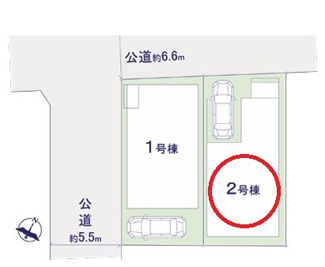 【区画図】 | 国分寺市西町１丁目　全２棟　2号棟　仲介手数料無料 | 2号棟です
