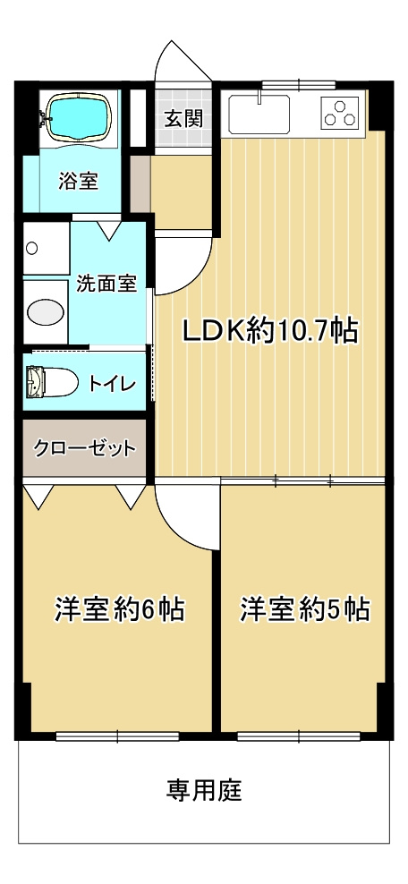 グレイスハイツ本山南町の間取り|専用庭は、花や緑を飾る、オープンエアーリビングとして使う。暮らしに合わせて自由に利用できるスペースです。
