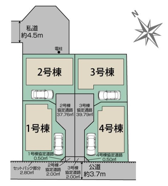 市川市曽谷４丁目の区画図