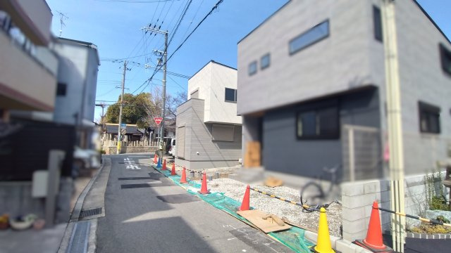 尼崎市金楽寺町　新築戸建の前面道路含む現地写真