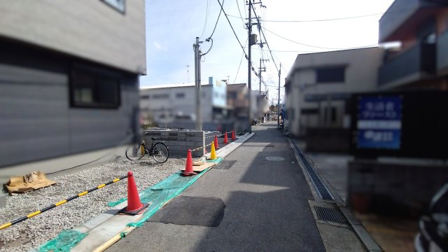 尼崎市金楽寺町　新築戸建の前面道路含む現地写真