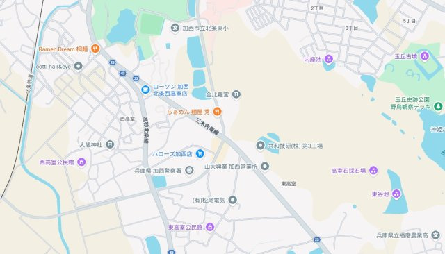 加西市北条町西高室　第2期　新築一戸建ての地図