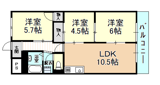 【間取り】 | 玉手山内外ハイツ
