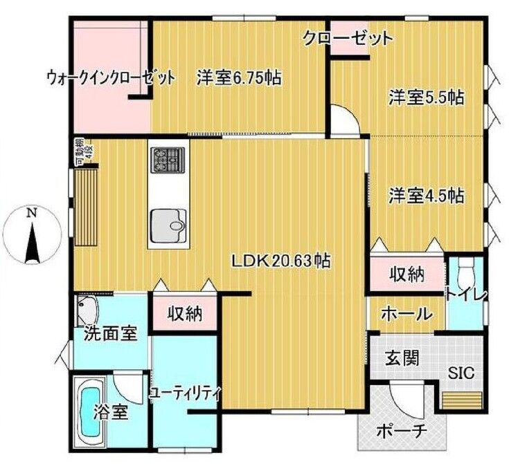 中古戸建　佐野市犬伏新町　平家の間取り
