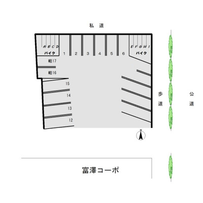 【区画図】 | 富澤第２駐車場バイク
