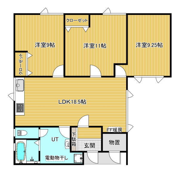 登別市鷲別町6丁目43-5戸建の間取り