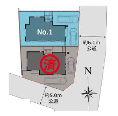 藤沢市鵠沼藤が谷　新築戸建　全２棟1号棟の区画図